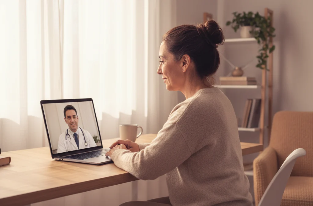 Mujer chilena en consulta médica online para tratamiento de obesidad